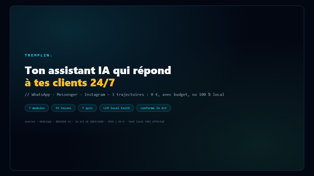 Ton assistant IA qui répond aux clients 24/7